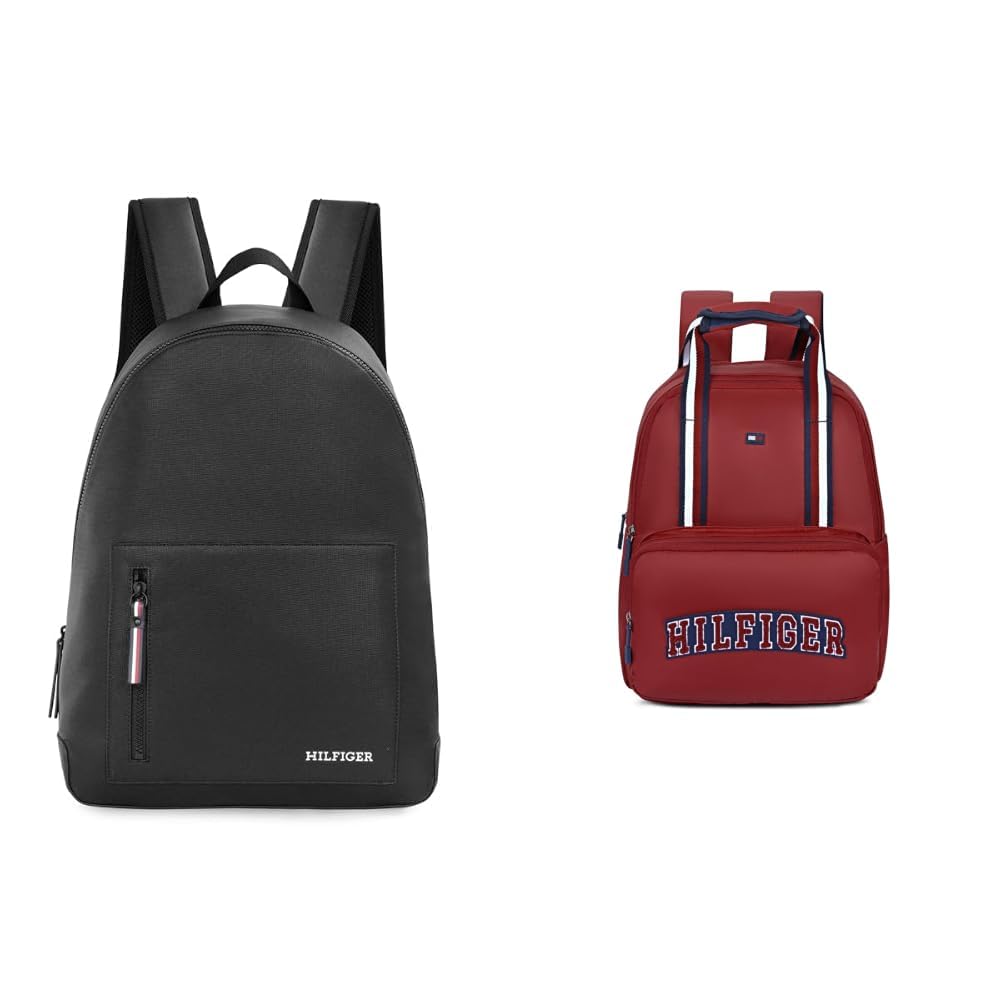 tommy hilfiger Men Burlington 14 Inch Laptop Backpack - Black + Compact School Backpack for Kids & Toddlers Giggle - Red | Lightweight Twill Water-Resistant Student Bag with Bell Handle,-picture-11