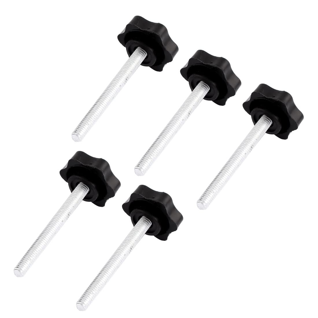 Uxcell Men's Black Sourcingmap M8 X 70Mm Thread 38Mm Star Head Screw On Clamping Knob Grip 5Pcs