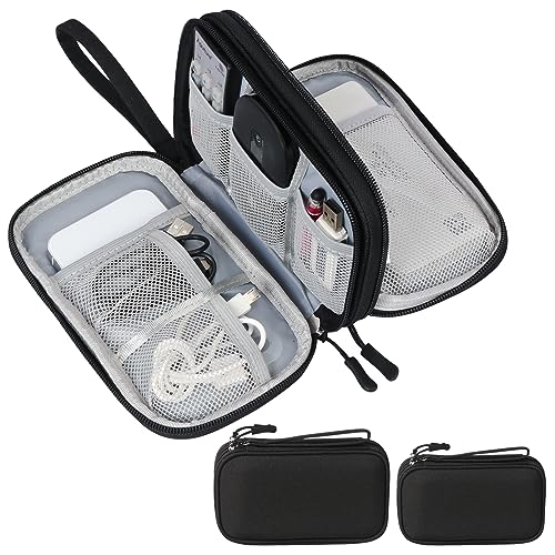 Skycase 2 Stück kabeltasche, kabel organizer tasche, kabeltasche organizer, kabel organizer tasche klein für Elektronische Accessoires USB Power bank Ladekabel,Schwarz Skycase 2 Stück kabeltasche, kabel organizer tasche, kabeltasche organizer, kabel organizer tasche klein für Elektronische Accessoires USB Power bank Ladekabel,Schwarz