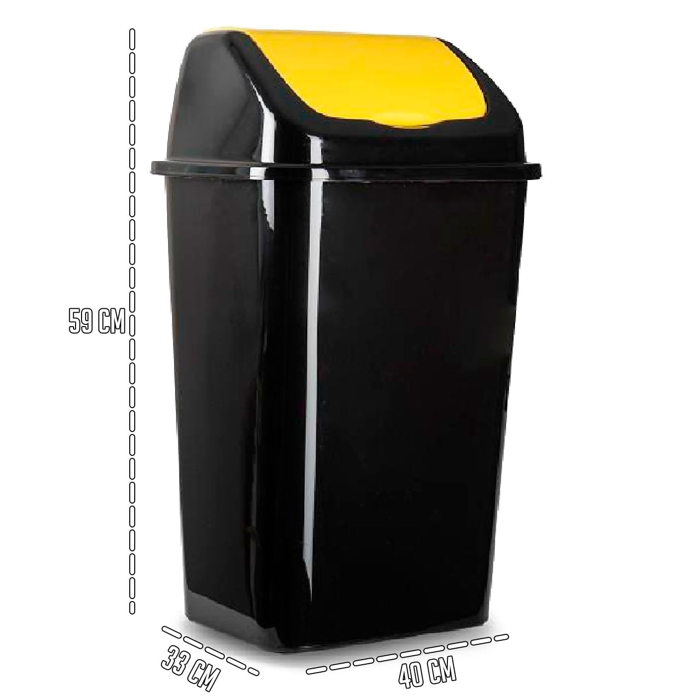 Acan Tradineur - Pattumiera con coperchio basculante per riciclaggio, in plastica, capacità: 30 litri, riciclaggio per plastica/metallo, 59 x 40 x 33 cm