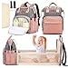 Yoofoss Mochila Pañales para bebes Mochila Cuna Portátil Bolsos cambiadores Gran Capacidad Mochila Bebe Pañales con un Puerto de Carga USB Gris y rosa