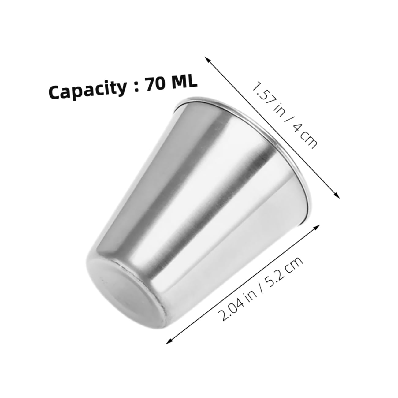 Cabilock 4pcs Portable Stainless Steel Shot Cups Multi Functional Condiment Dipping Containers for Liquor Sauces and Travel Use