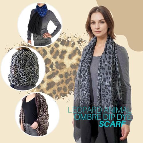 Écharpe imprimé léopard longue - Châle ombré doux pour vos sorties - 6