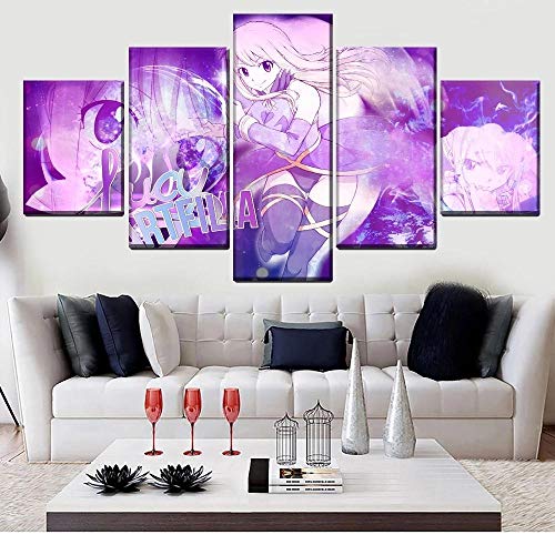 MPPSU Fairy-Tail-Anime Lucy Heartfilia Tableaux, Posters et Arts Décoratifs Tableau Cuisine Decoration Murale Salon Moderne Impressions Sur Toile Intissee 5...