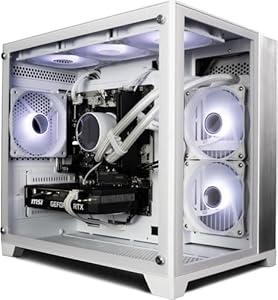 ionz Gaming PC - Desktop Computer, Ryzen 5 5600, NVIDIA RTX 5060,16GB RGB RAM, 1TB NVMe SSD, 240mm AIO Liquid Cooling, Windows 11, 600W 80+ PSU, WiFi, White - KZ-900