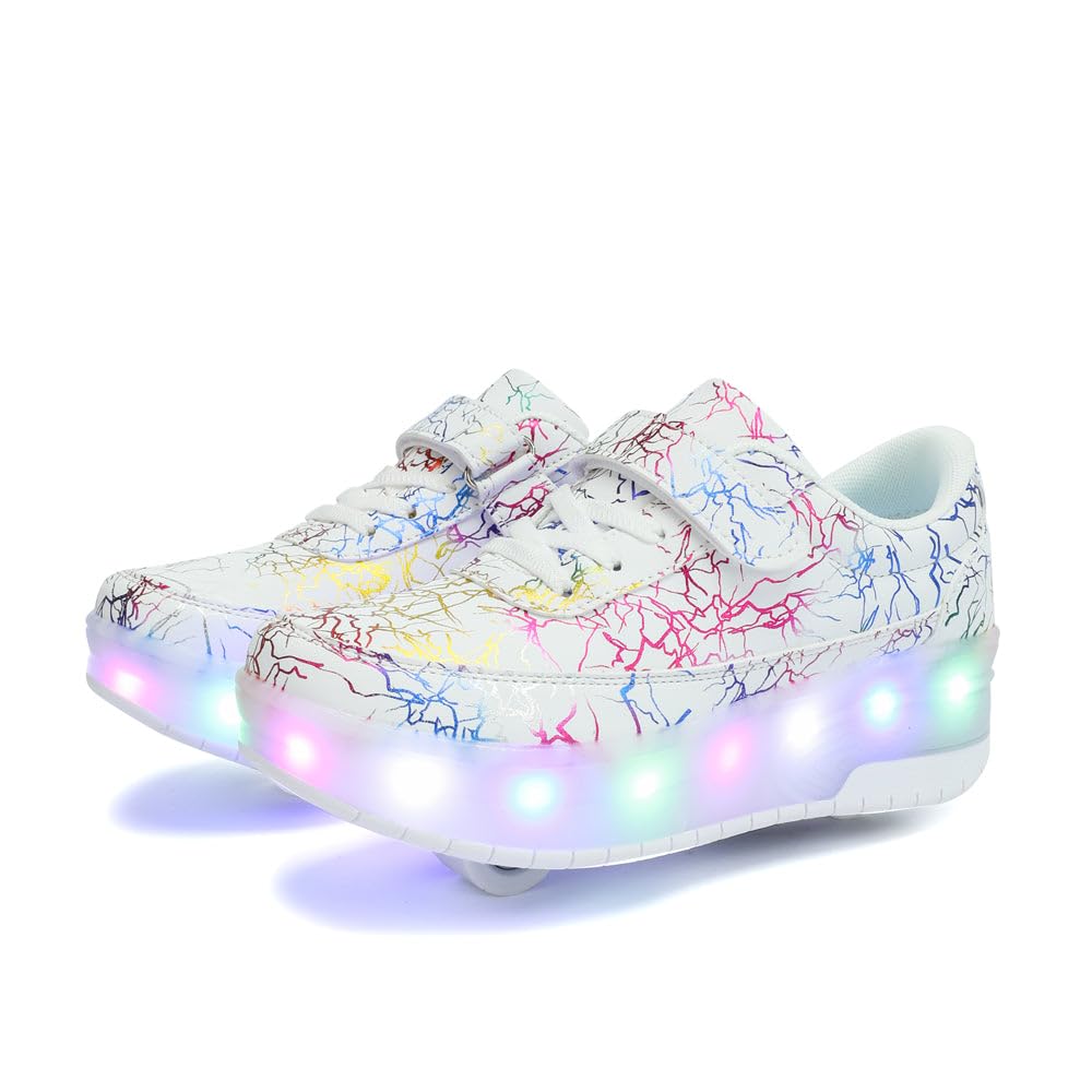 HUSKSWARE Pattini a rotelle, per Ragazzi e Ragazze, con 4 Ruote, Regolabili, con Ruote, Colore Nero, Bianco,Rosa 28-40 EU