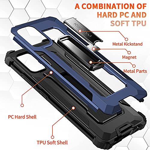 Image of KBV Shockproof Armor Protector Sturdy Metal Kickstand Back Cover for Samsung Galaxy M51 (Blue)