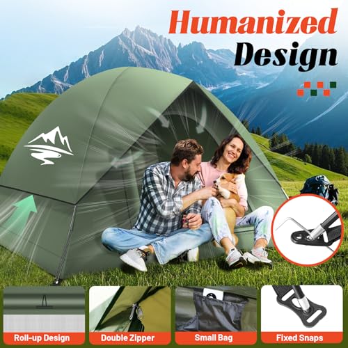 Purebox Tents for Camping 3-4 Person with Rainfly, Camping Tents Waterproof Windproof, Not Crowded for 2 Person Camping Tent, Outdoor Dome Tent Easy Setup, Backpacking Tent for Adventure Backyard QBT00062US の商品画像 2