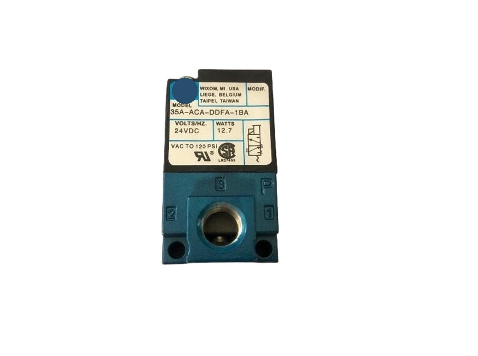 Électrovanne MAC 3 voies 12V 35A-ACA-DDBA-1BA avec raccords 6mm et silencieux