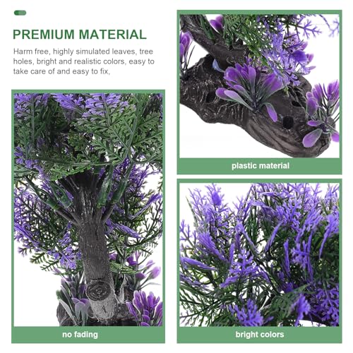 Image of Ipetboom 1PC Aquarium Plants Fish Tank Decoration Artificial Fish Tank Decorations for Household and Office Aquarium Simulation Fish Tank Accessories Aquarium Ornament Fake Purple Bonsai