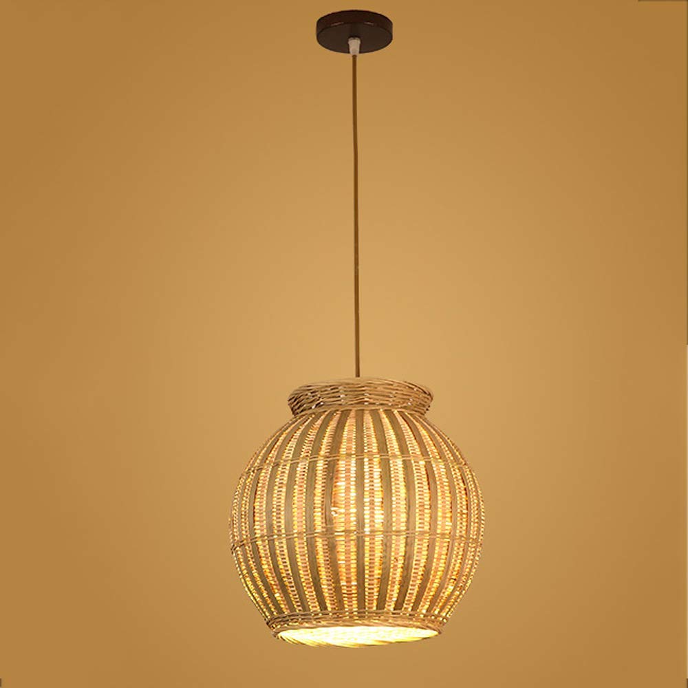 Sin luz cálida ni estilo: Lámpara Colgante Retro de bambú para comedor