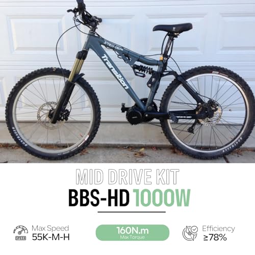 BAFANG Mid Drive Kit 1000W BBS-HD Electric Bike Conversion Kit 48V 52V Ebike Conversion Kit for 68-73/100/120MM Mountain Bike Road Bike with Battery and Display(Optional) - Thumbnail 6