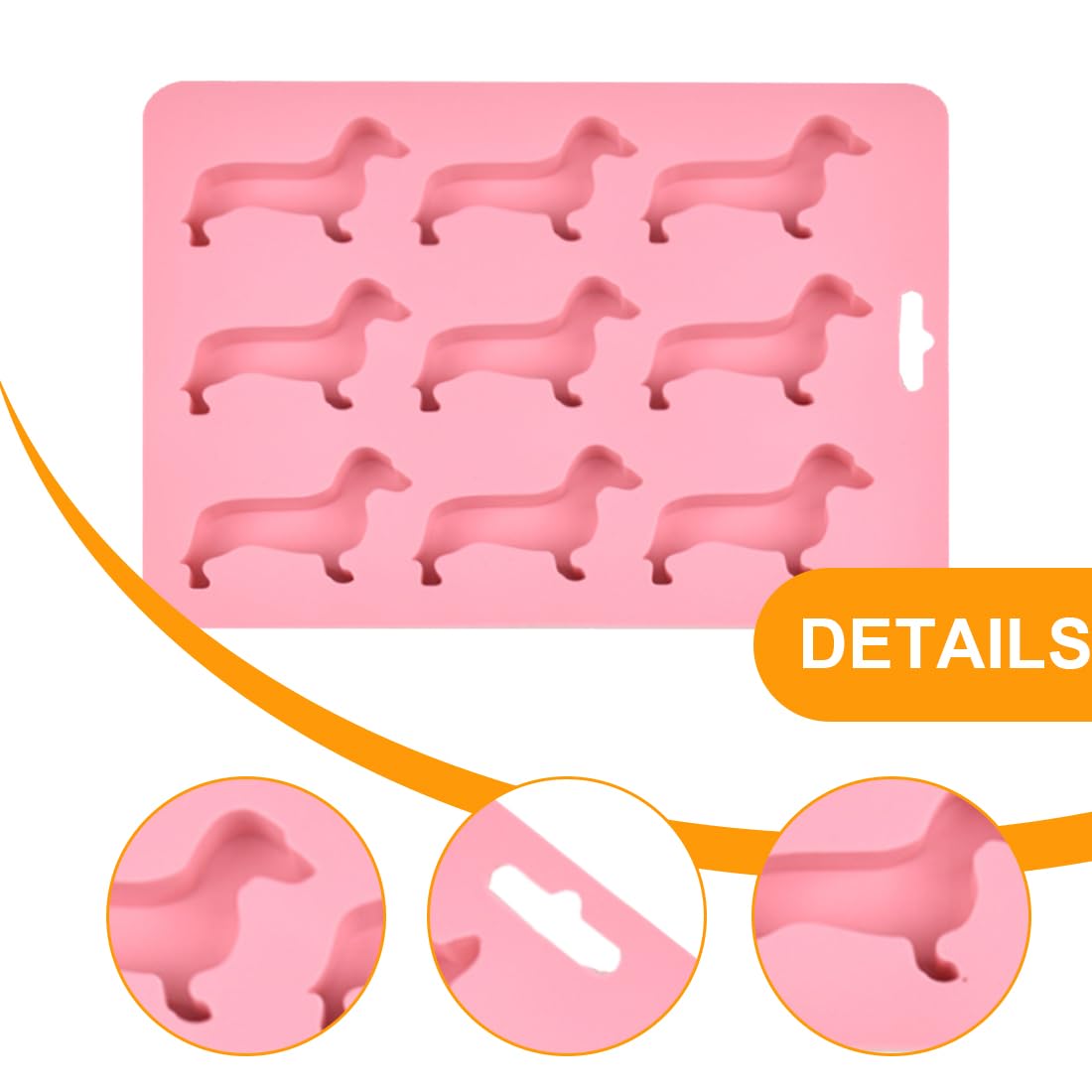 Stampi per cubetti di ghiaccio in silicone, stampo per cubetti di ghiaccio cane bassotto Forme divertenti Stampi per ghiaccio cane Stampi per yogurt