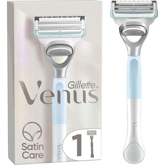 Gillette Venus para la piel y el vello púbico, afeitadora para mujer, 1 mango + 1 recambio de cuchillas, ayuda a proteger la zona sensible de la camiseta de la irritación de la afeitadora