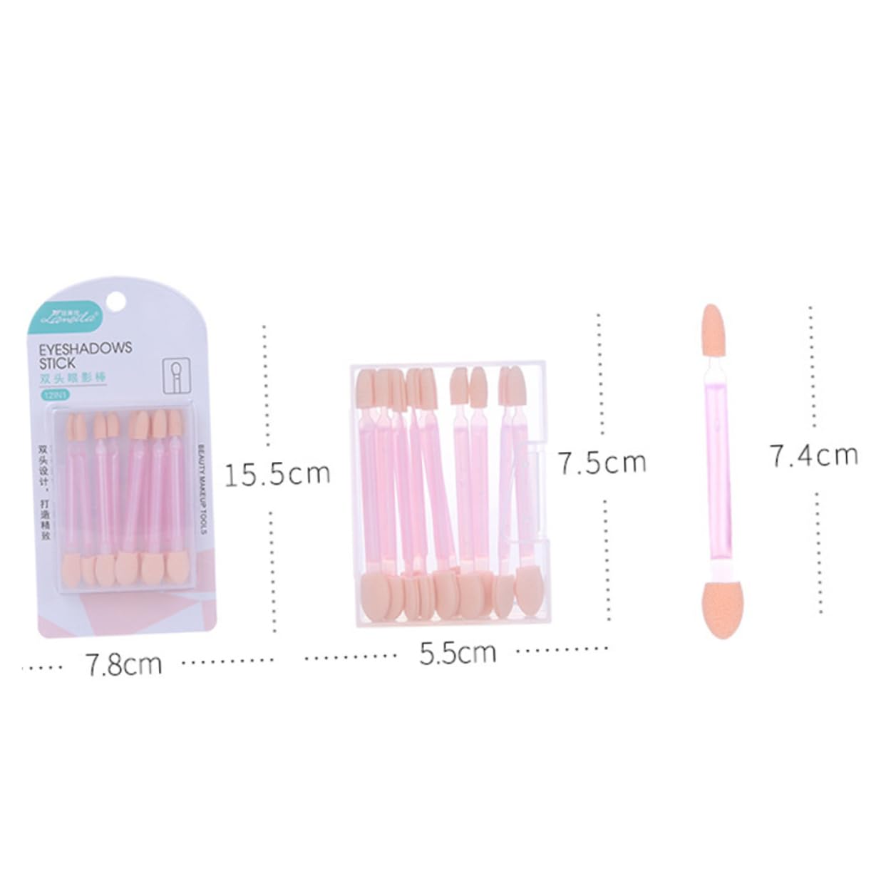 MERRYHAPY Disposible Eyeshadow Brush Set 24pcs Dual Sided Sponge Sticks for Makeup