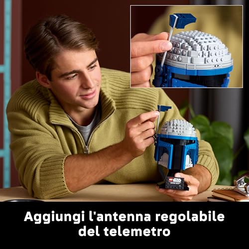 Star Wars 75408 Casco di Jango Fett - Modellino Replica dal Mandaloriano - Kit di Modellismo per Adulti da Costruire con Supporto, Targhetta e Antenna - Regalo per i Fan de L'Attacco dei Cloni - Lego - Immagine 3