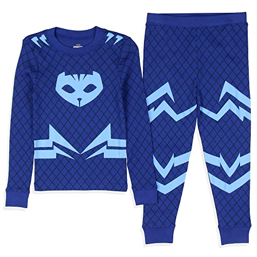 PJ Masks Toddler Girls' Boys' Catboy Character Costume Sleep Pajama Set (4T) Blue