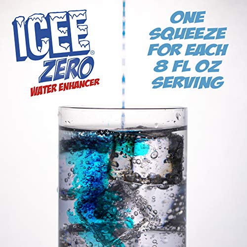 Icee Zero Calorie Blue Raspberry Liquid Water Enhancer Drink Mix, Natural Flavor Drops, Sugar Free, 1.62 Fl Oz Concentrate (48 Ml) - 4 Pack #TOP3