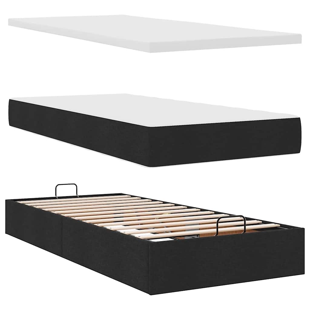 Design Multifunzionale Tessuto Premium con Contenitore Letto Pouf 90x190