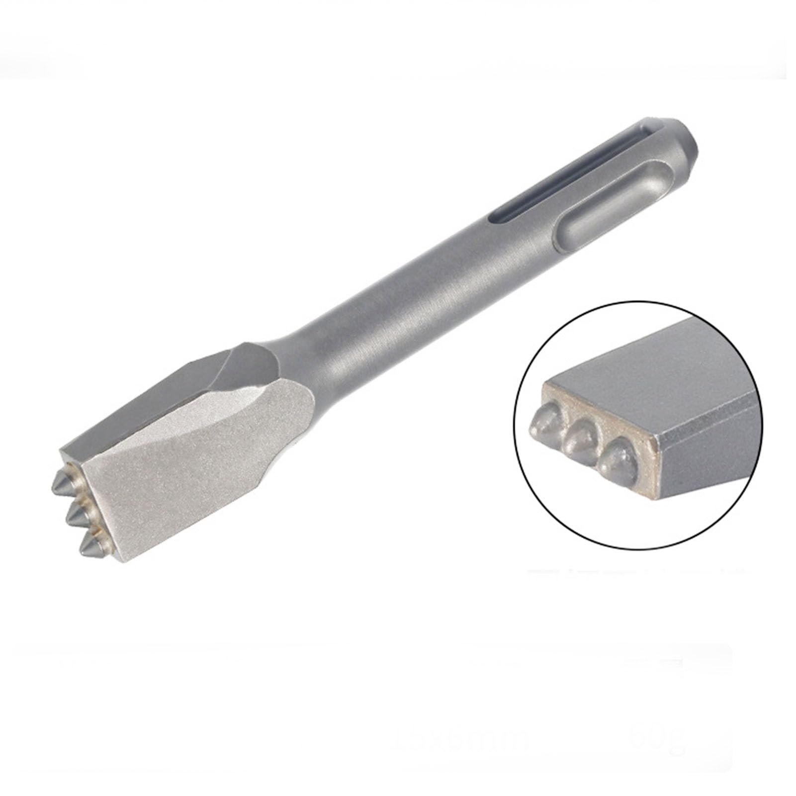 Set di Punte per Scalpello a Martello in Metallo Duro 4 Pezzi per Sgrossatura e Rimozione del Rivestimento del Calcestruzzo con Gambo Tondo a Doppia Fessura 3 4 6 9 Punte