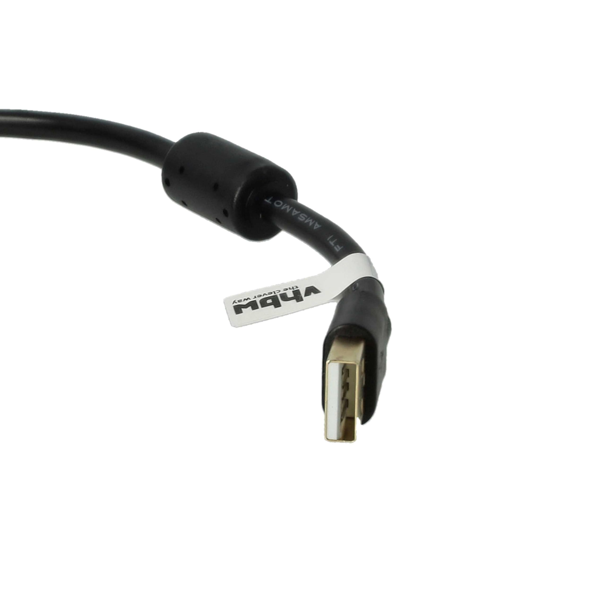 vhbw USB Programmierkabel kompatibel mit Omron CS | CPM2C, CQM1H, CJ Funkgerät, schwarz - ERSATZ FÜR CS1W-CN226, CS1W-CS114, USB-CN226