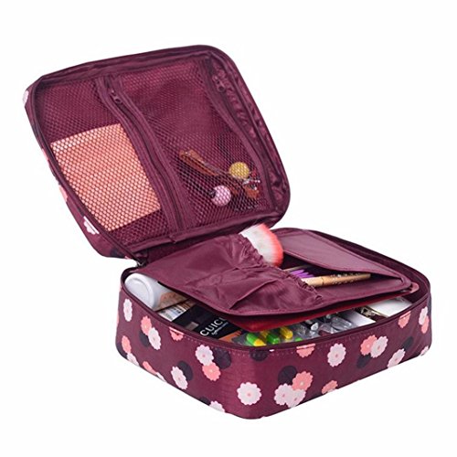 Makeup Toiletry Case,IEason Travel Cosmetic Makeup Toiletry Case Bag Wash Organizer Storage Pouch Handbag (Red)