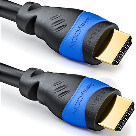 deleyCON 8m (26.25 ft.) HDMI Cable 2.0a/b - High Speed with Ethernet - UHD 2160p 4K@60Hz 4:2:0 HDCP 2.2 ARC CEC Ethernet 18Gbps 3D Full HD 1080p Dolby - Black Cover