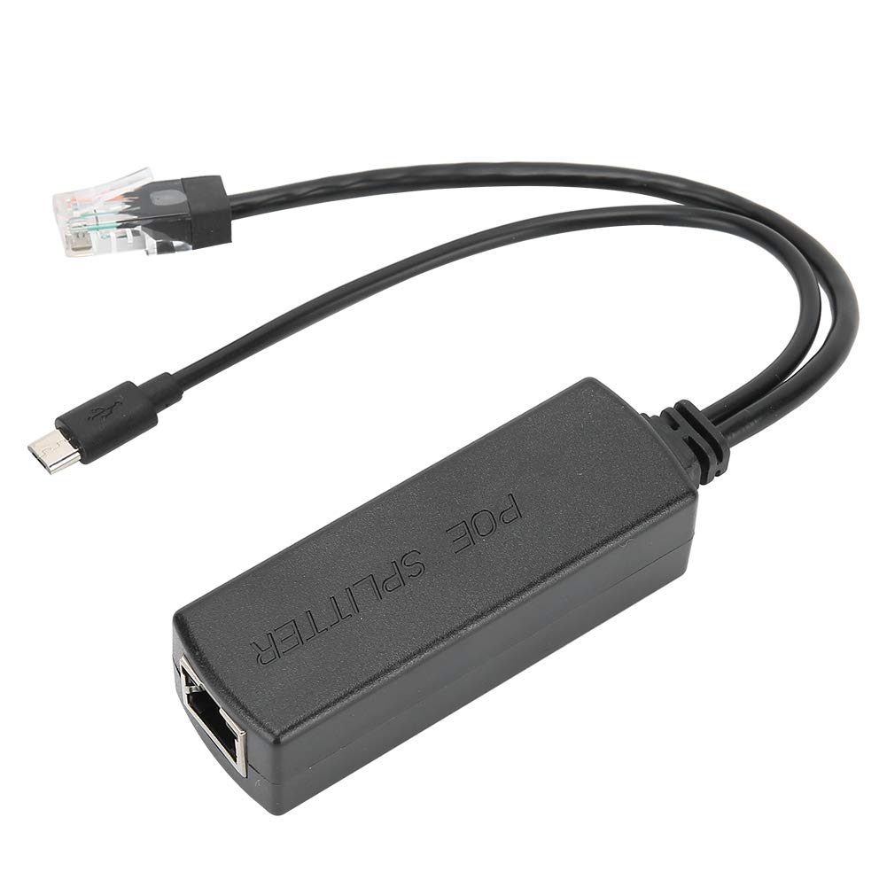 Aramox Rozdzielacz PoE 48 V, Aktywny Rozdzielacz Zasilania Przez Ethernet z Wyjściem Micro USB, IEEE 802.3af At, 5 V 2,4 A 12 W, Przenośna Konstrukcja, do Tabletów i urządzeń Micro USB