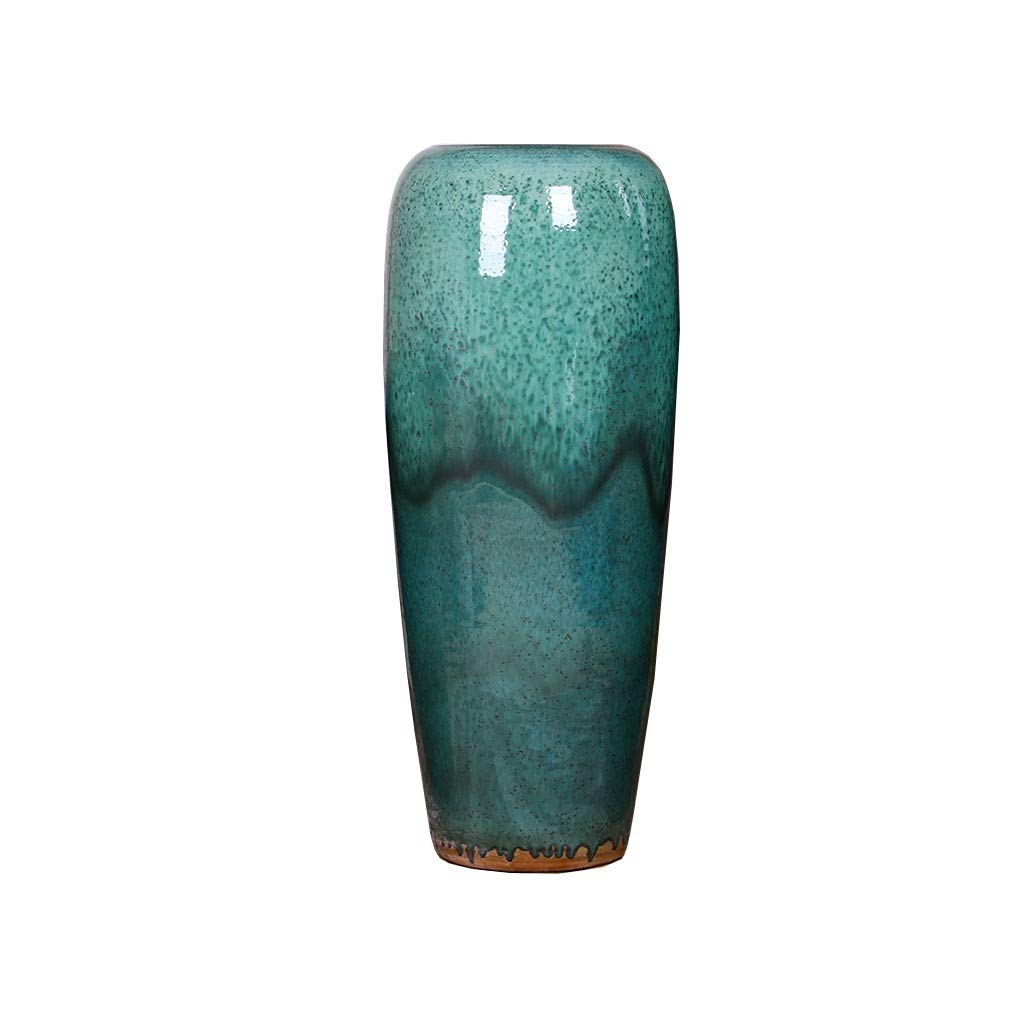 asdchZen Vase,Green Ceramic Large Vase Restaurant Office Ornament Chinese Style Floor Vase Ornament/Green/25 * 50Cm,Green-25 * 60Cm