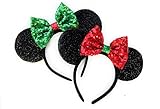 Two x Christmas Mickey Ears, Christmas Minnie Ears, Xmas Mickey Ears, Christmas Disney,Holiday Ears