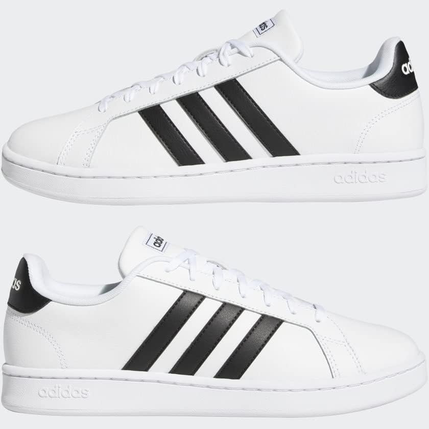 adidas Men's Grand Court Sneaker 10 White/Black/White