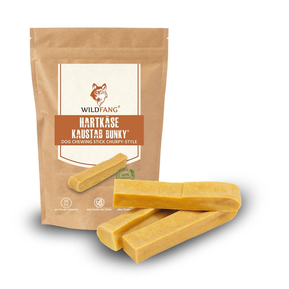 Wildfang® Queso masticable inteligencia, hueso masticable para perros – queso duro para perros de leche de sauce, receta de Yak Himalaya, no se astilla, todos los tamaños de perros y cachorros, huesos