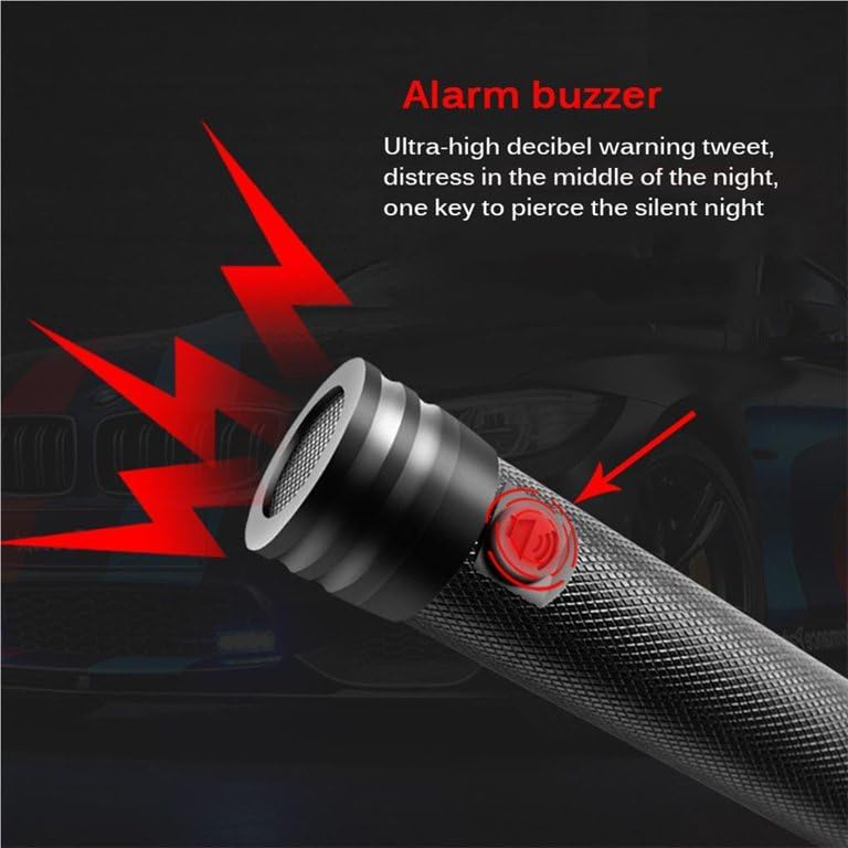 Image of 8 in 1 Multi Function USB Rechargeable Solar Powered Flashlight with Glass Breaker,Seatbelt Cutter,Alarm LED Tactical Flashlight for Camping,HikingWalking (Solar Torch Light)