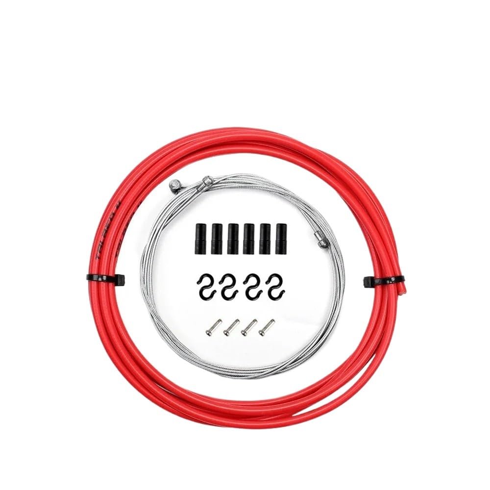 Brake Cable 2m/2.5m Wire for Bicycle Bike Shifters Derailleur Brake Cables Shift Cable 4mm/5mm MTB Road Shifter Line(Brake Red 5mm)