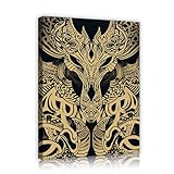 古代の神秘的なキャンバスポスター神秘的な生き物キャンバスウォールアートリビングルーム寝室の家の壁の装飾45x58cmインナーフレームを吊るす準備ができています