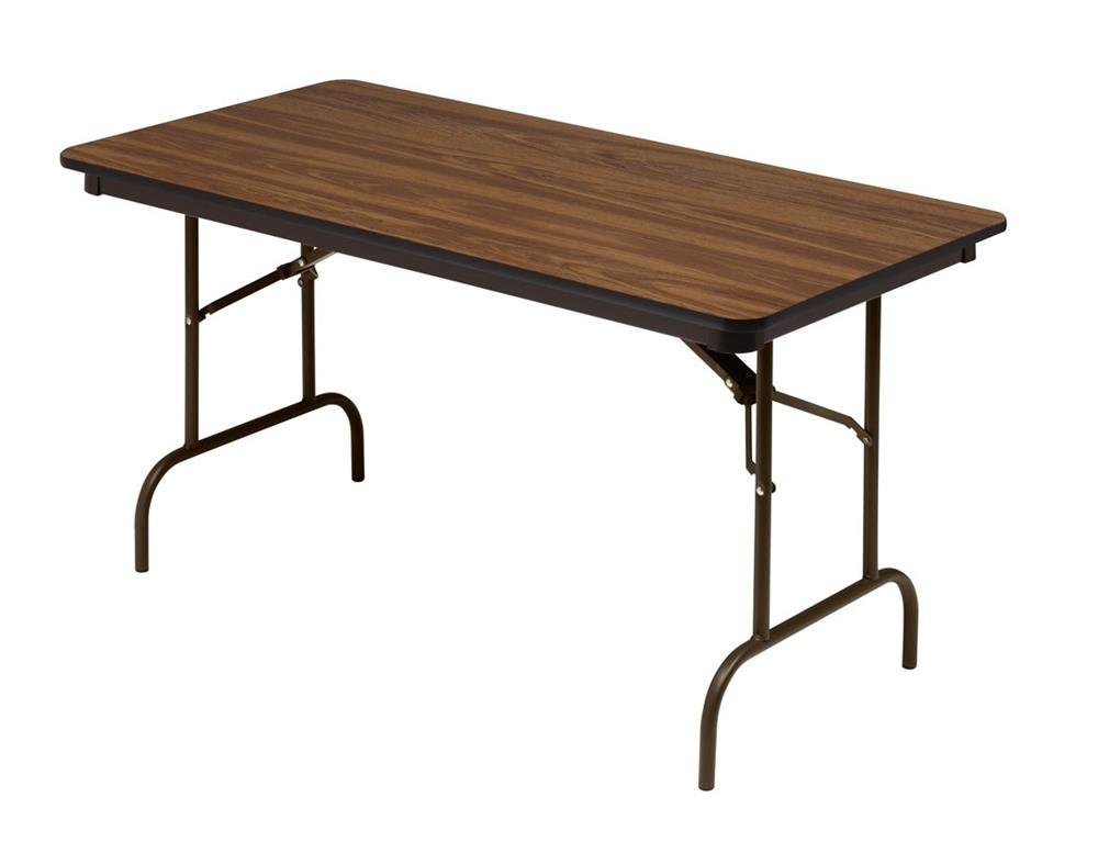 Iceberg OfficeWorks Premium Wood Laminate Folding Table, Indoor/Outdoor, Commercial Grade, Mahogany, 60” W x 30” L x 29”