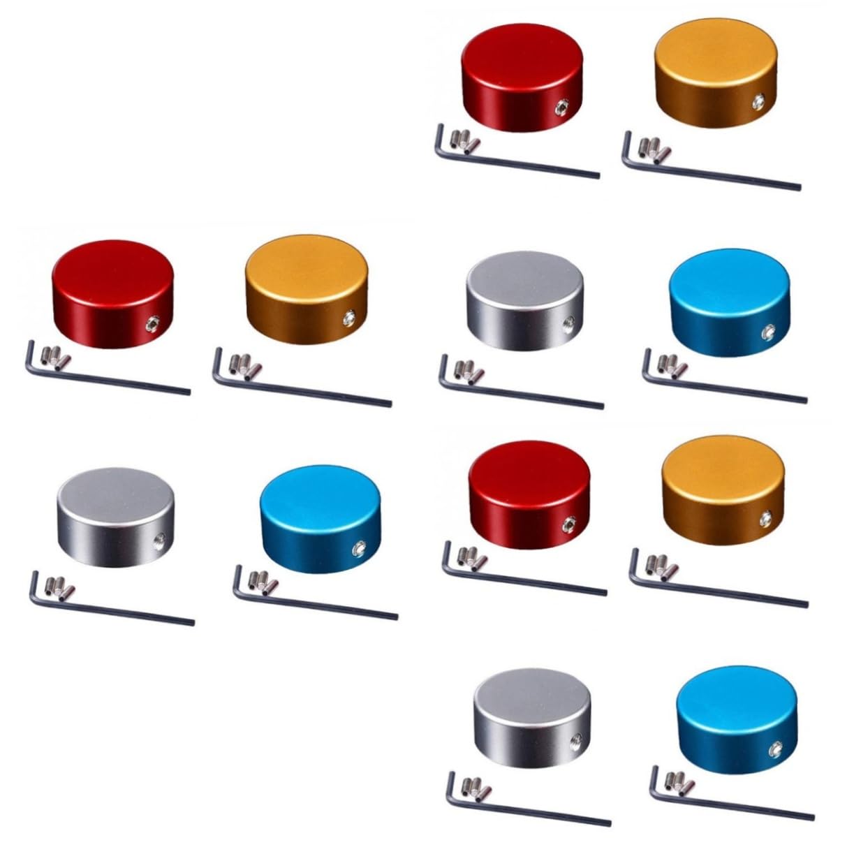 ibasenice 12ensembles Capuchons Aluminium Pour Pédales De Guitare De Toppers Bleu Vin Avec Accessoires Inclus Pour Effets De Guitare