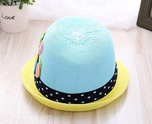 Hat Summer Hat Fashion Flower and Tree Sun Hat Caps for Kids Beach Vacation (Color : Sky Blue)3