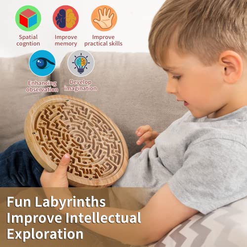 Laberinto de Madera Redondo para Niños y Adultos miniatura 2