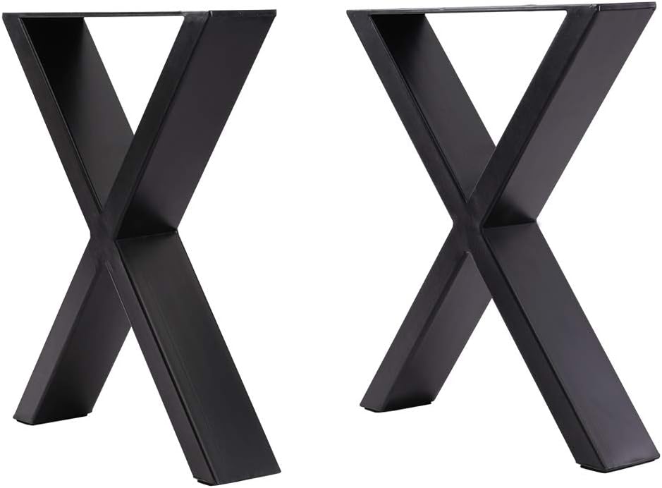 INMOZATA Table Legs Set of 2, Heavy Duty Industrial X Shaped DIY