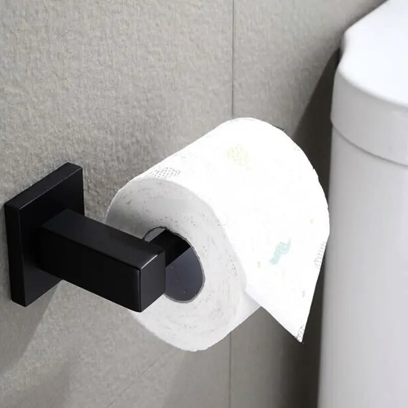 Toilettenpapierhalter 1PC Matte Schwarz Wc Papier Rollen Halter Bad Tissue Rolle Aufhänger Wand Halterung