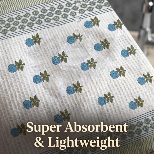 Image of Mafatlal Madhuban Soft & Absorbent Cotton Bath Towel (147x76 cm) | 250 GSM | Lightweight, Quick Dry, Floral Design