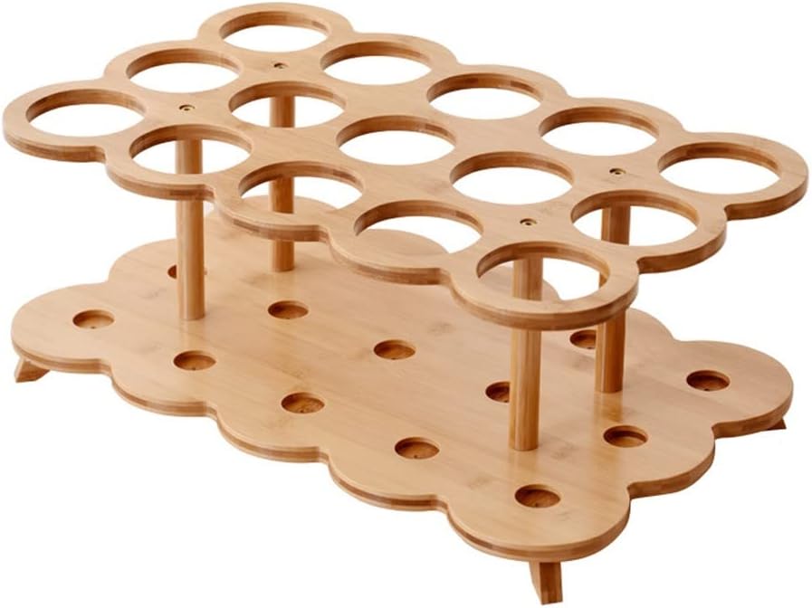 Estante para Vino de Bambú, 15 Huecos, Organizador de Cocina