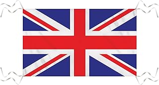 AKH® 76CM x 50CM Britain GB Union Jack UK National Flag with Hanging Strings | Reusable Flag for Coronation Sports Events Pub BBQ Royal Theme Decorations Banner Indoor Outdoor | Printed Both Sides