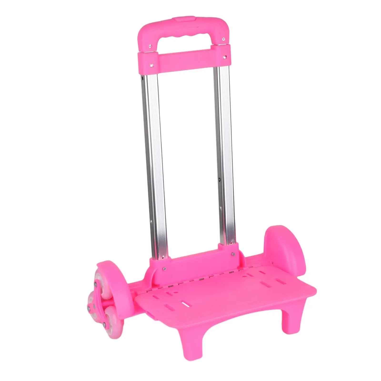 Handwagen Klappbar Treppensteiger, zusammenklappbarer Handwagen, Teleskopgriff, Kletterdreieckrad mit 6 Rädern for das Büro, leicht, multifunktional FüR GepäCk Reisen Einkaufen(Pink)