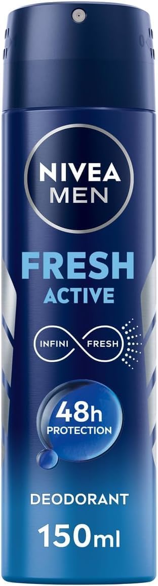 Nivea Men Fresh Active Spray Deodorant voor heren, met oceaanextracten, ademende deodorant voor 48 uur frisse geur