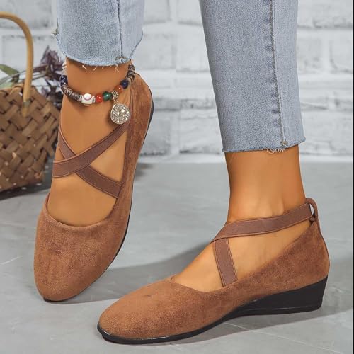 Round Toe Women Flat Shoes Slip On Girls Dress Black Ballet Flats Comfortable Lightweight Walking and Driving Shoes Ladies Elegant Flat Footwear Flexible for Comfort3