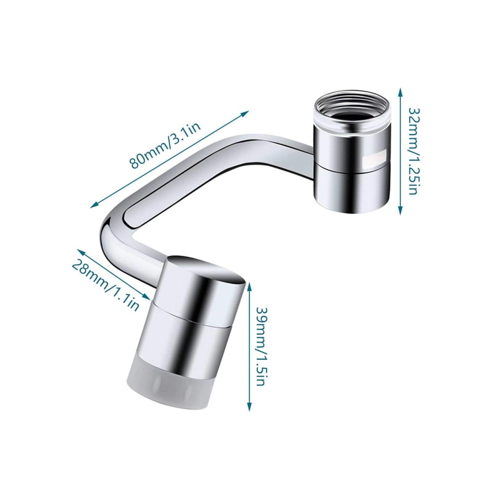 Testa dello spruzzatore con prolunga girevole. Prolunga universale for rubinetto, 2 modalità per rubinetto da cucina(1PCS)