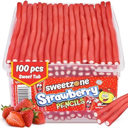 Sweetzone Strawberry Pencils Tub 100pcs