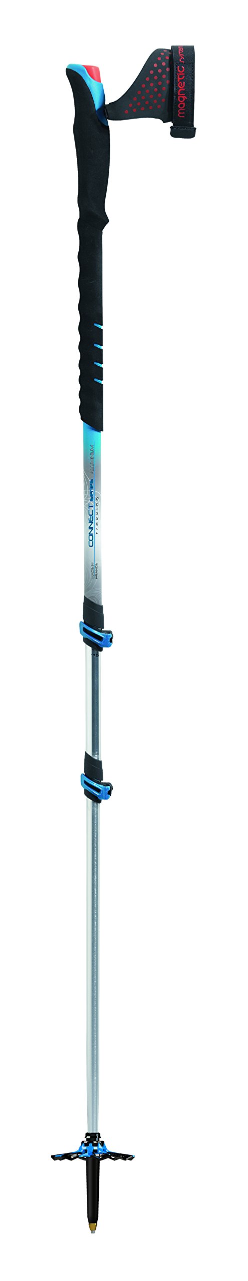 TSL Alu Connect 3M Swing Bastoncino Speciale da Trekking, Unisex – Adulto, Nero/Azzurro, 72.5-140 cm